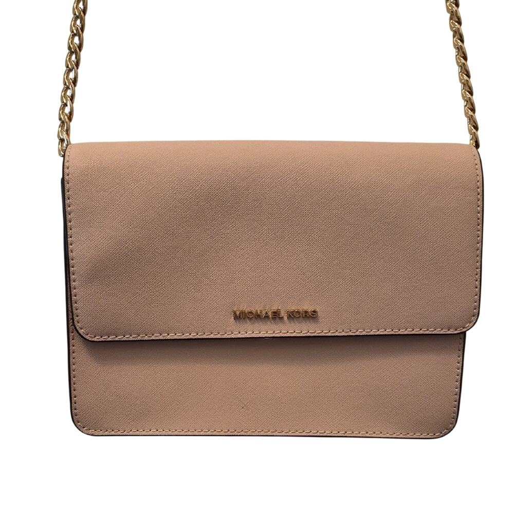 Michael Kors Light Pink Crossbody Bag with Gold Chain NWT
